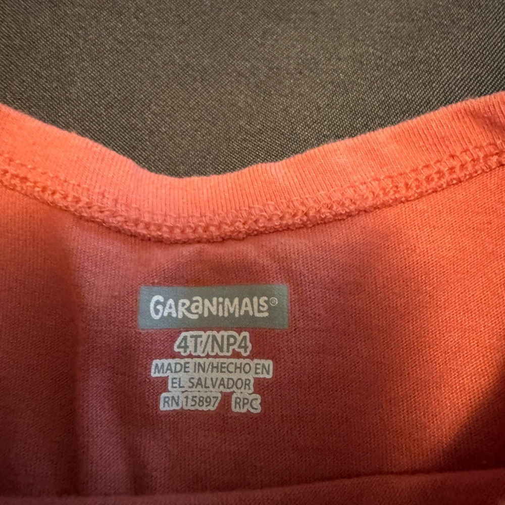 Garanimals Girls Coral Butterfly "Kindness Matters" Graphic Tee, Size 4T - Picture 3 of 3